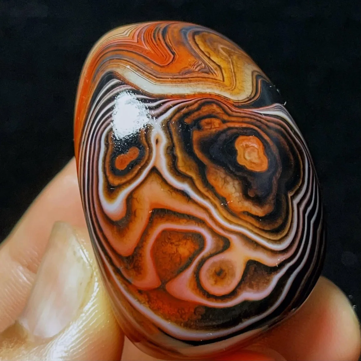 Large Gift Stone Banded Agate Worry Stone, Sandy Tone, Tumbled Polished, Table Decor, Natural Stone, Crystal Collection
