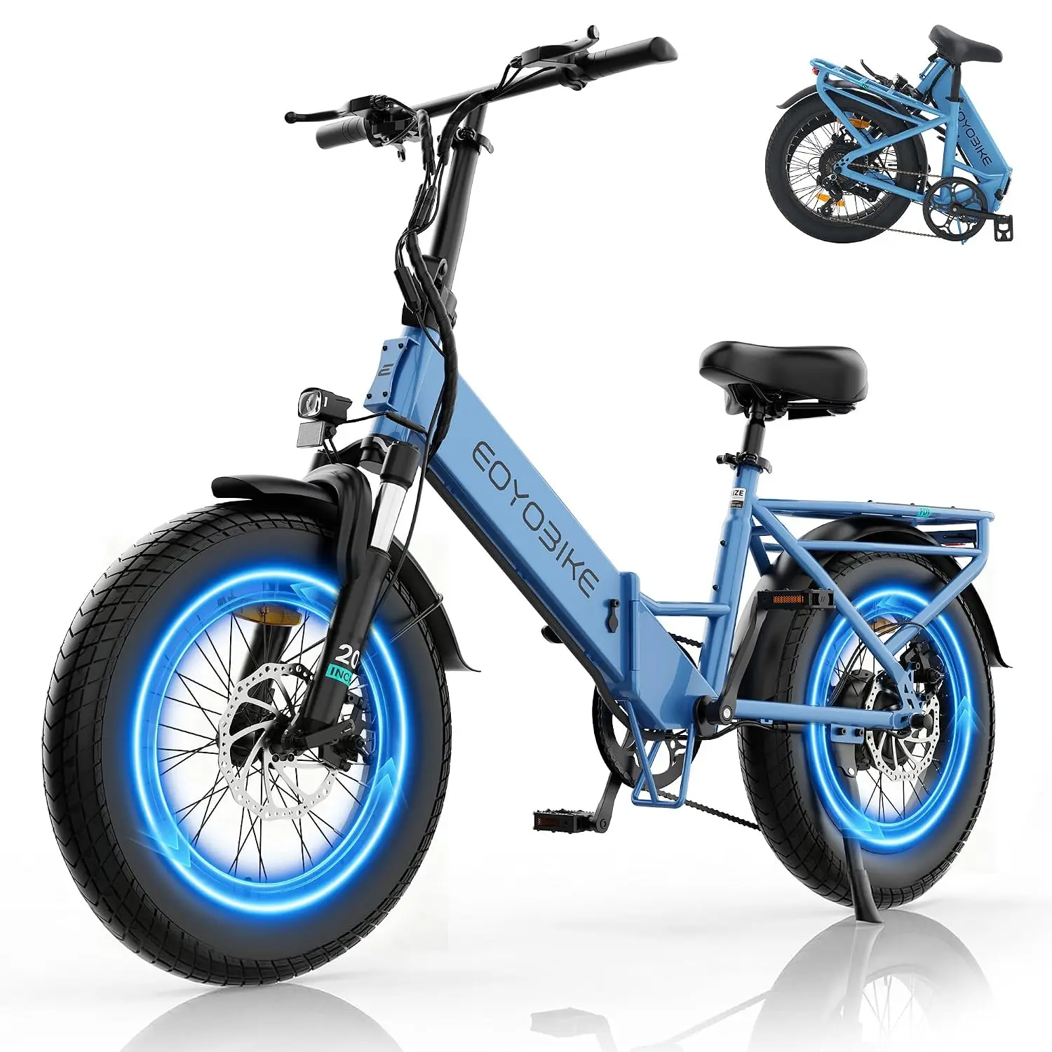 Foldable Electric Bike Adults 1200W Peak Motor 20MPH Commuter E-Bike, Customized