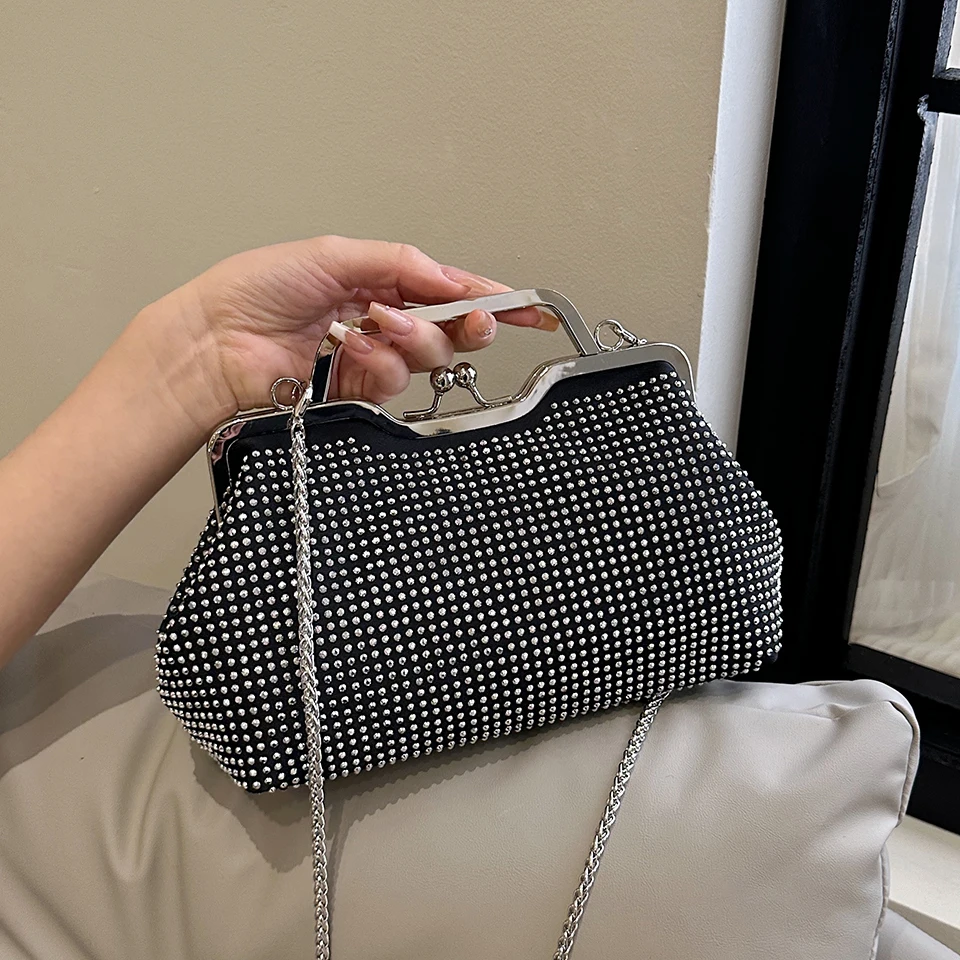 2023 Fashion Multicolor Diamond Evening Bag hasp Luxury Handbag Chain Women Shoulder Crossbody Bag Lady Wedding Party Clutch bag