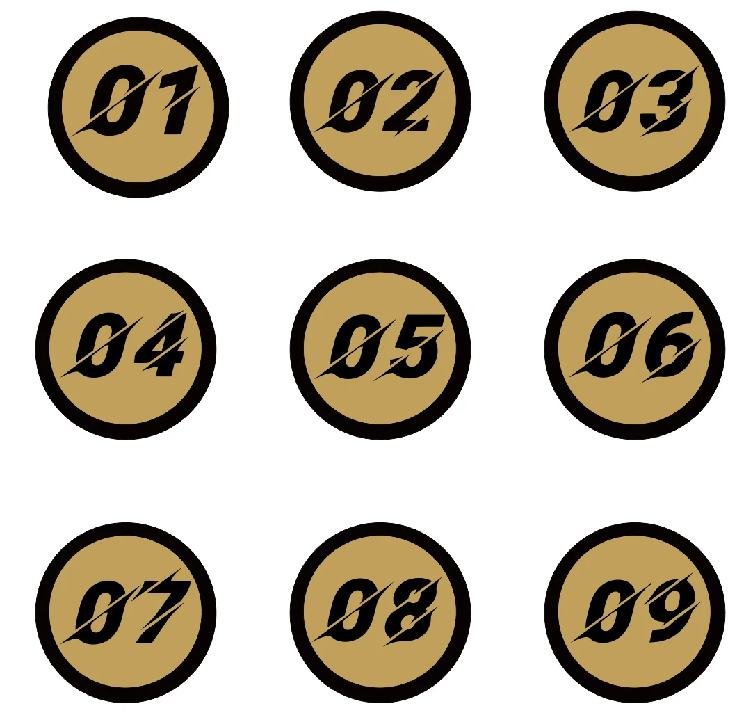 Car Sticker Motorcycle Bumper Vinyl Decal Stickers Custom Racing Number 01-08 Waterproof Car