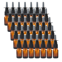 8/15/24pcs Amber Nasal Spray Bottle 5ml/10ml Glass with Fine Nose Mist Sprayer Press Spray Head Empty Refillable Glass Bottles