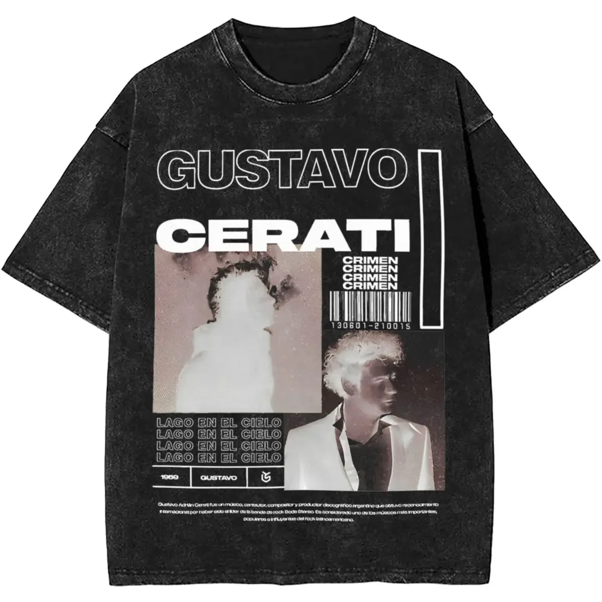 Gustavo Cerati Music Singer Apparel Washed T Shirt for Men Women Streetwear Hip Hop T-Shirts Printed Tee Shirt Short Sleeve