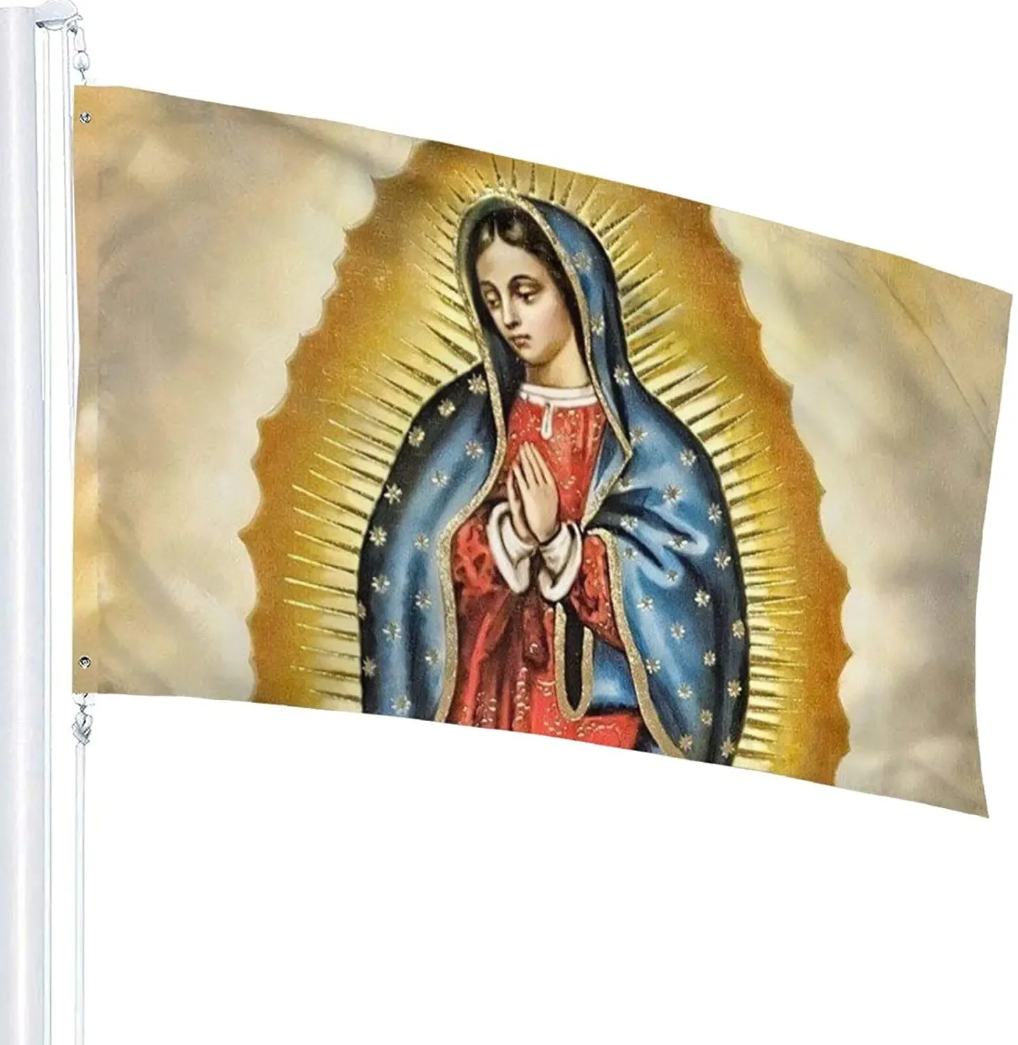 Virgin Mary Our Lady of Guadalupe Flag Outdoors Banner Breeze Flag Fade Resistant Garden Flag