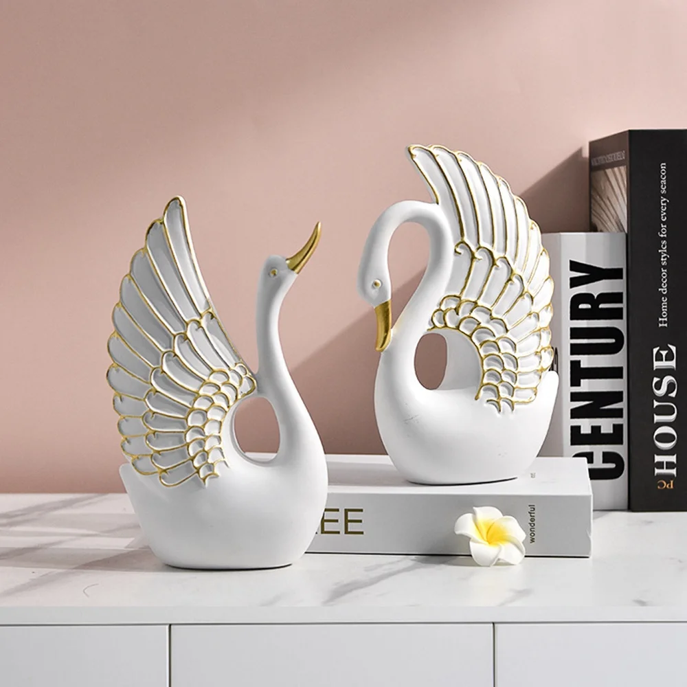 

Minimalist Nordic Home Couple Swan Ornament Living Room Bedroom Entrance Decoration Desktop Decoration Figurines Statues Decor