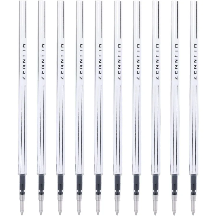 

10 шт., сменные стержни для гелевой ручки, сменные стержни для шариковой ручки с черными чернилами, сверхтонкая точка 0,5 мм, гладкое письмо для офиса Scho