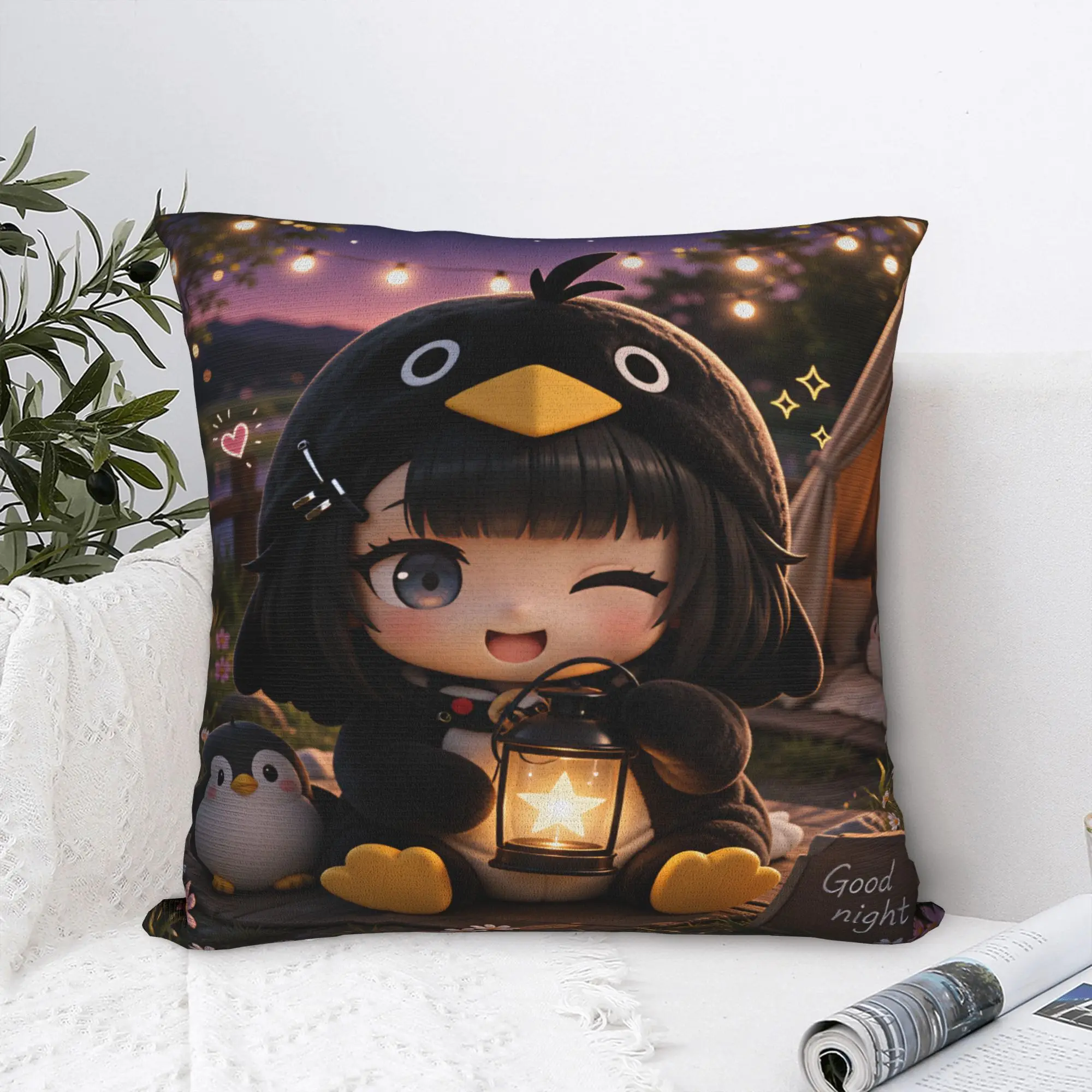 Gugu Gaga Penguin Pillow Cover  Vintage Pillow Case For Sofa Home Decoration Custom Pillowcases Birthday Present