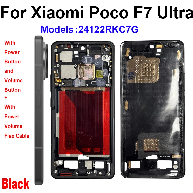 For Xiaomi Poco F7 Pro F7 Ultra Middle Frame Housing LCD Supporting Front Frame Middle Cover Bezel Plate Repair Parts