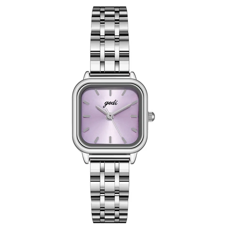 Reloj de cuarzo cuadrado minimalista para mujer de alta gama: correa única, elegante y de acero inoxidable