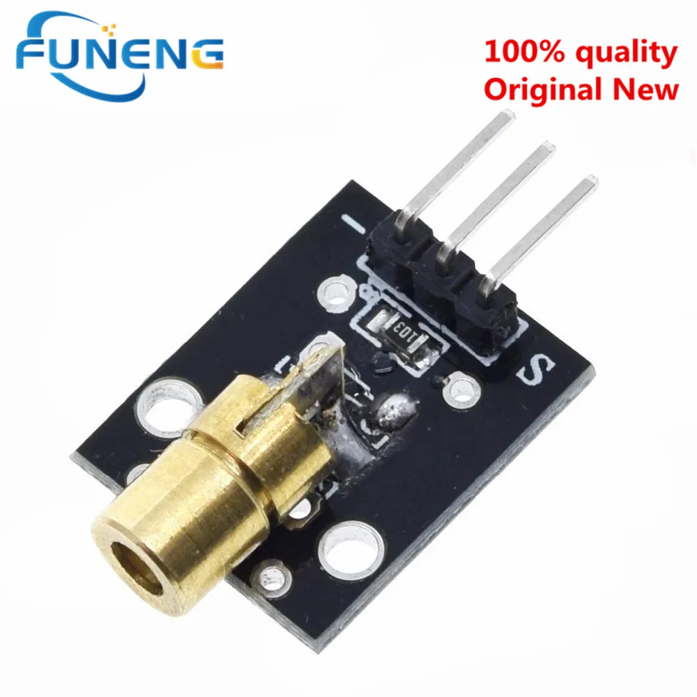 1-5PCS KY-008 650nm Laser sensor Module 6mm 5V 5mW Red Laser Dot Diode Copper Head for Arduino