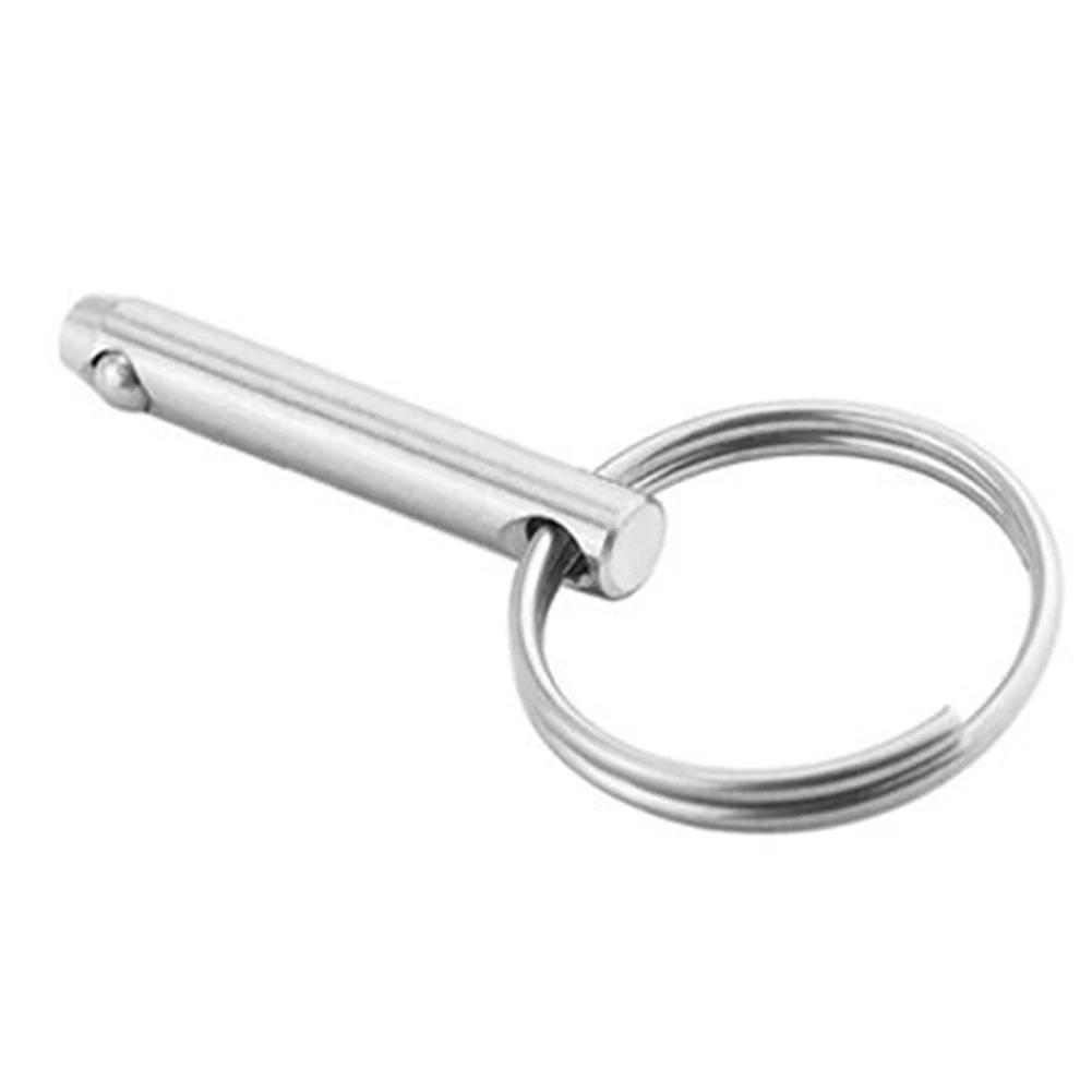 Marine Grade Safety Pin Solid Body Construction Stainless Steel Ball Pin Quick Release Silver High Performance