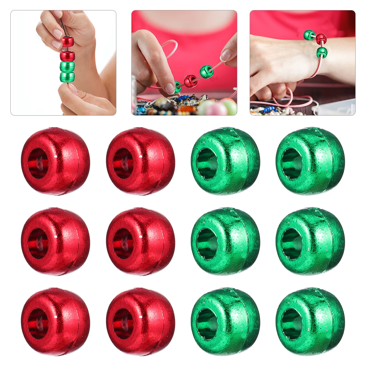 1000 قطعة Diy بها بنفسك اليدوية البلاستيك الخرز دائم مختلط اللون ثقب كبير خزر عازل لصنع سوار إكسسوارات مجوهرات إبداعية #2