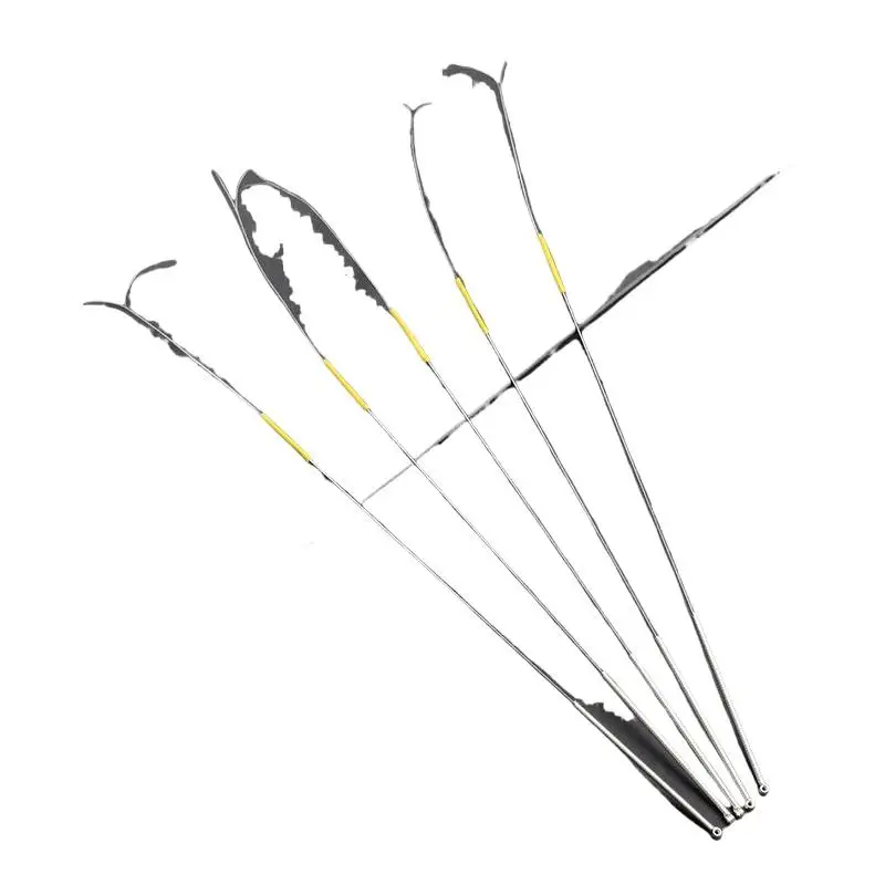 5 Pcs Professional Ear Picking Tools Set With Soft Feather Tips Stainless Steel Handles For Salon Home Ear Care Use