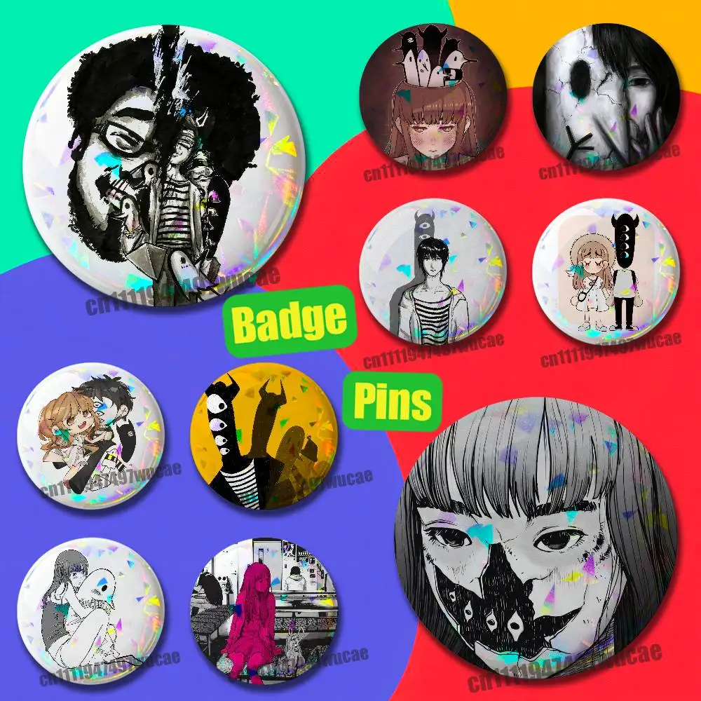 For Goodnight Oyasumi Punpun Badge Cover Custom Pin Insignia Emblem Round Button 58mm 44mm Laser Film