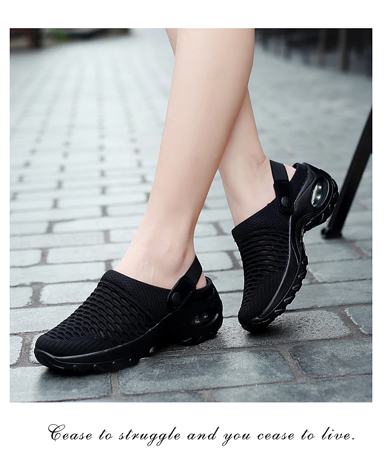 Women Sandals Fashion Female Slides Wedges Platform Shoes Sandals Women\'s Slippers Breathable Mesh Lightweight Ladies Footwear