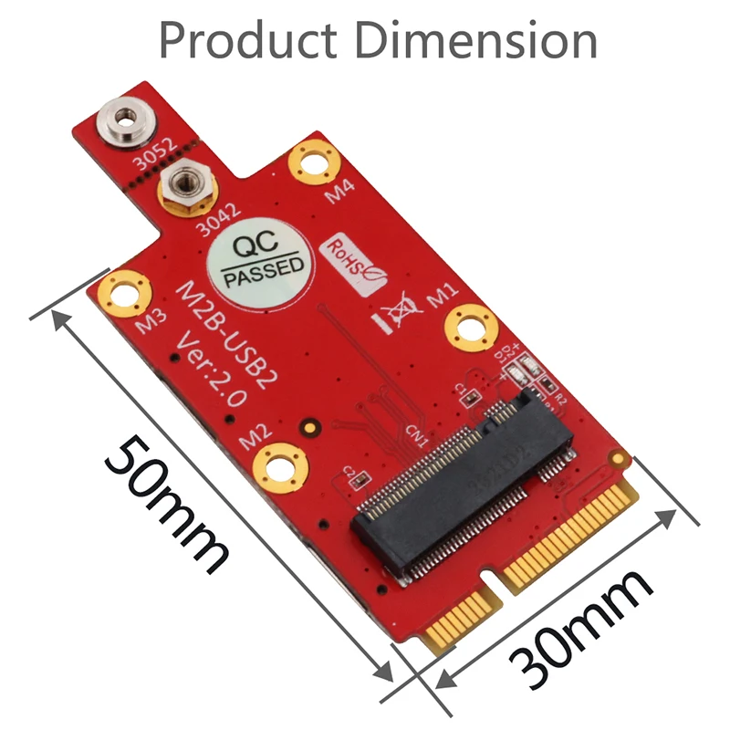 NEW M2 to Mini PCIE Converter Riser with Dual NANO SIM Card Slot M.2 Key B to Mini PCI-E Adapter Supports 3G/4G/5G Module for PC