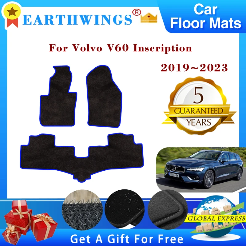 

Car Floor Mats For Volvo V60 Inscription 2019~2023 Carpets Footpads Anti-slip Cape Rugs Cover Foot Pad Auto Interior Accessories