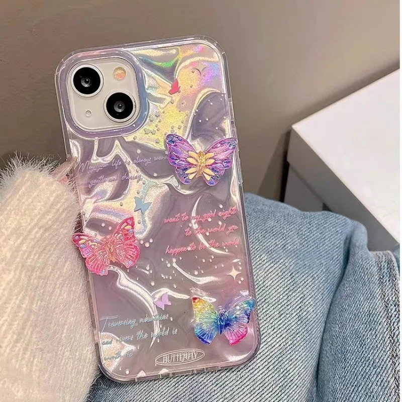 Fantasy Butterfly Bracelet Water Ripple Soft Case Compatible For VIVO Y28 Y03 Y21 Y17s Y20 Y21s Y12i Y15s Y18 Y36 Y27 Y100 Y16