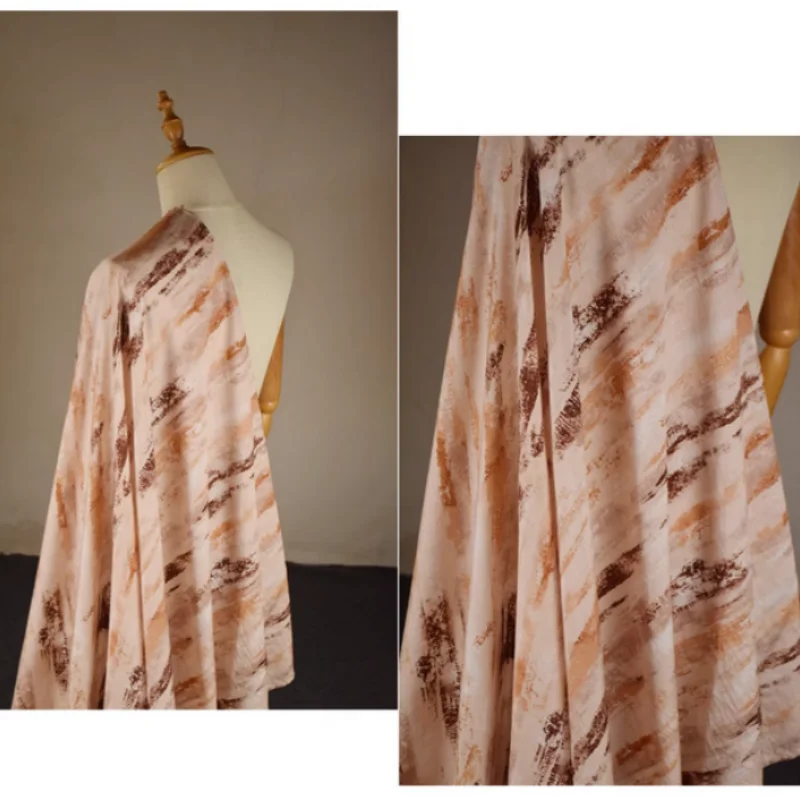 Retro Wind Smudge Print Sky Silk Cotton Fabric, China Suit, Dress, Cheongsam, Pants, Han Cloth Sewing Tissue, Soft, T2317