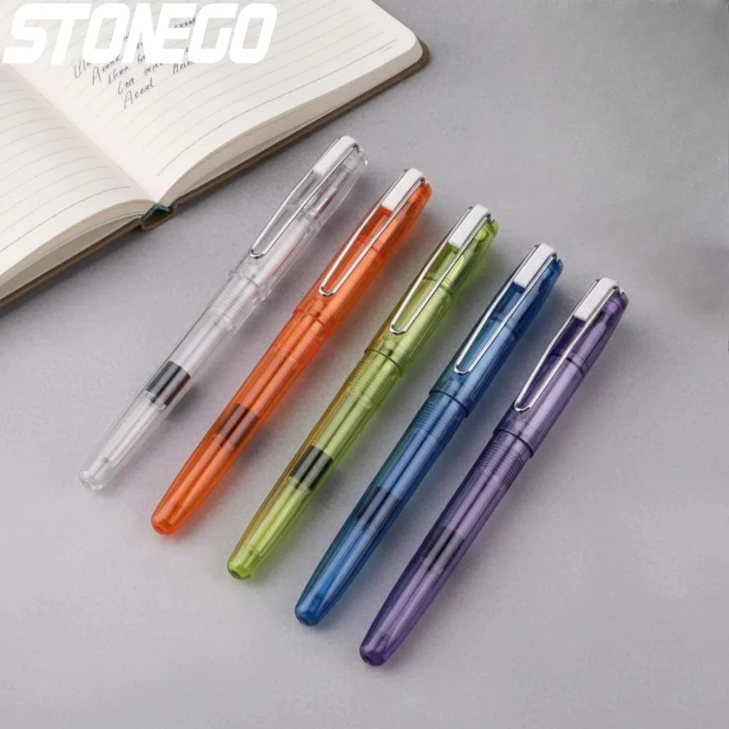 Colorful Transparent Fountain Pen for Students and Office Use Positive Posture Writing Tool