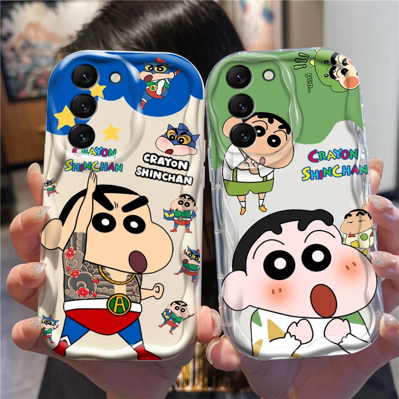

C-Crayons S-Shin-chans Cartoon For Samsung S24 S23 S21 S20 Ultra Plus FE A73 A72 A71 A51 A31 A05S A05 A04 5G Wave Oil Soft
