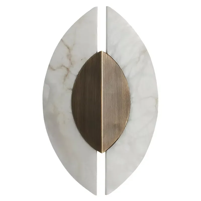 American Modern Unique Design Wall Lamp Natural Alabaster Wall Sconce for Bedroom Hallway Stairway
