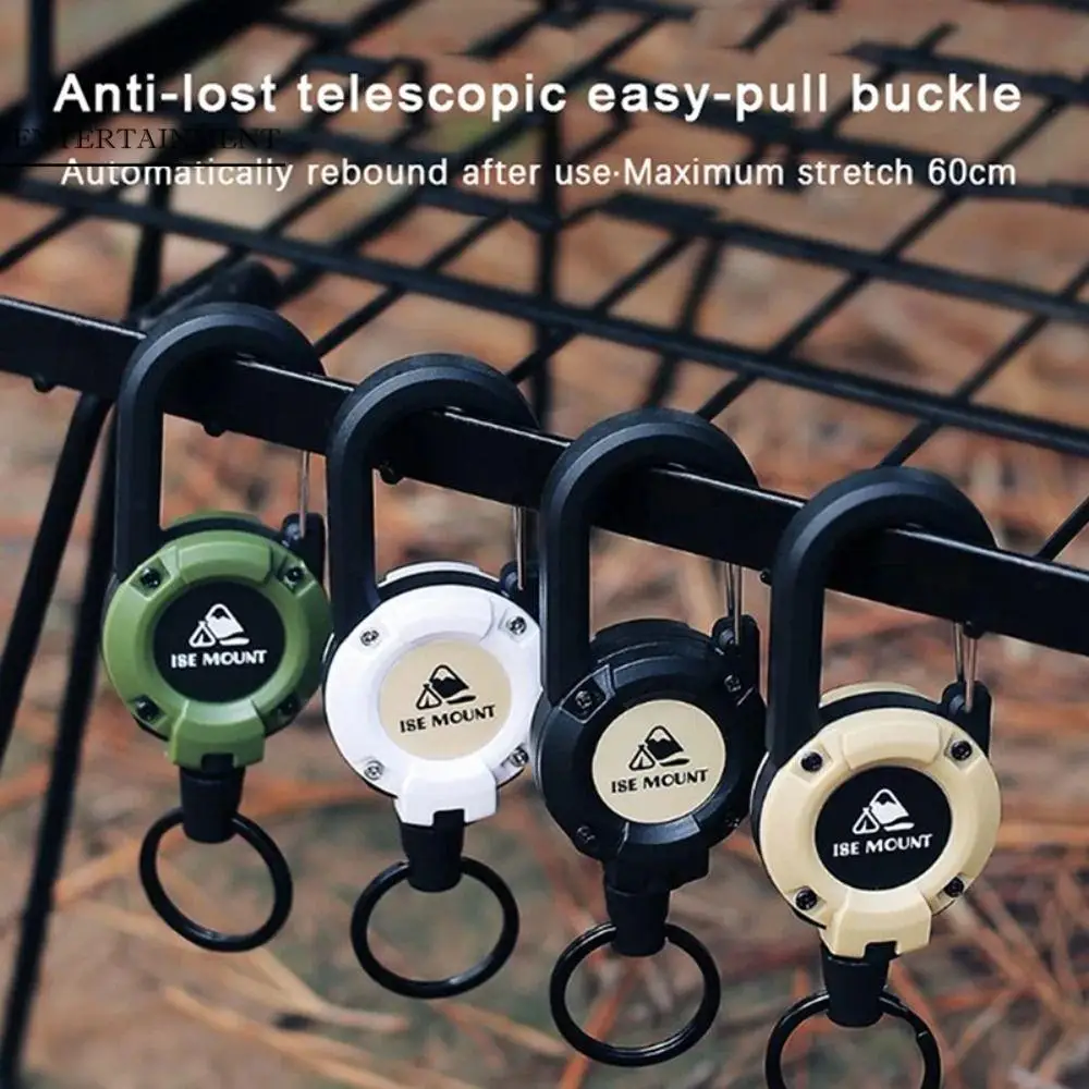 

Easy-to-pull Elastic Mountaineering Buckle Solid Color Steel Wire Telescopic Wire Rope Keychain Anti-theft Plastic