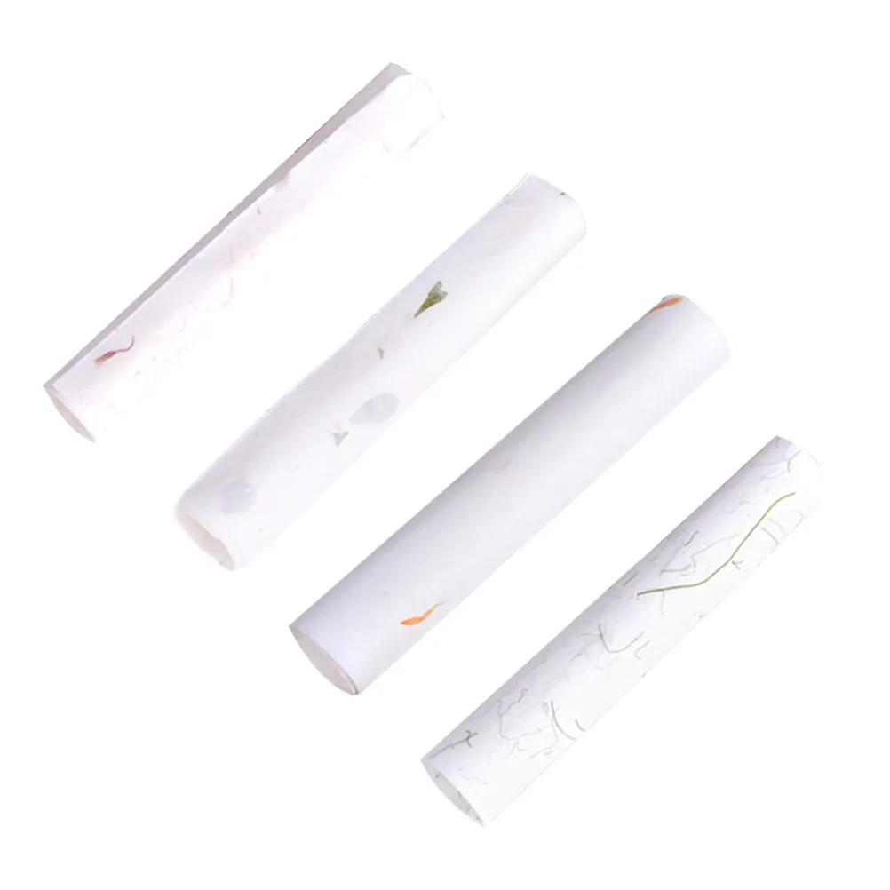 40Pcs Plant Mosaic Xuan Paper Chinese Calligraphy Sheets Writing Painting Lampshade Fan Craft Fade Resistant Thin