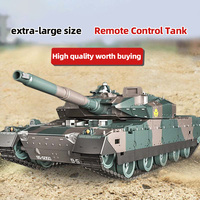 Oversized RC Tank Toy Car for Kids Turret Liftable Rotating Gun RC Car Off-Road Crawler Electric Model Boys Birthday Gift