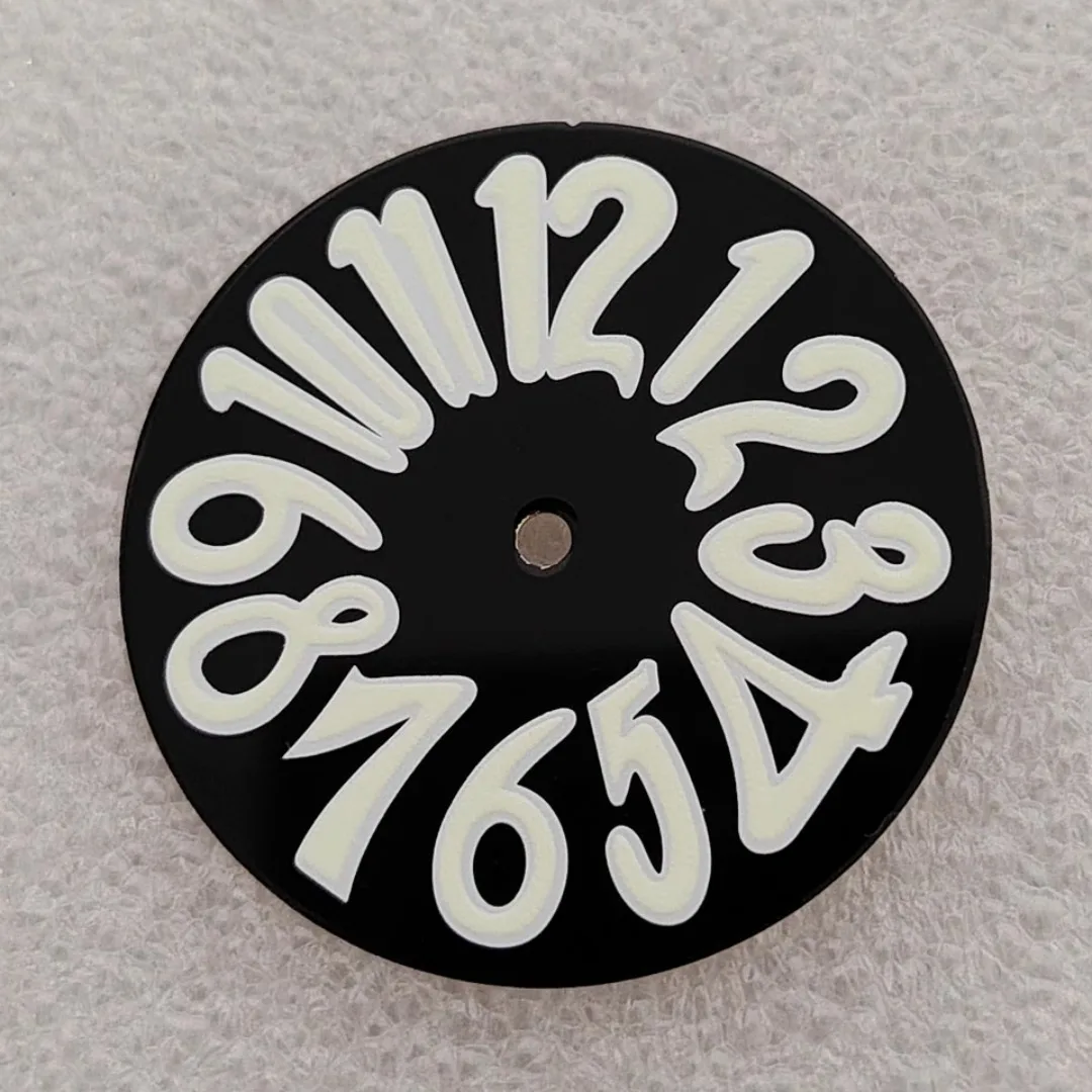 33.2mm Enamel Digital Watch Dial Multiple Color Literal Watch Faces DIY Personalized Watch Accessory for NH35 Movement