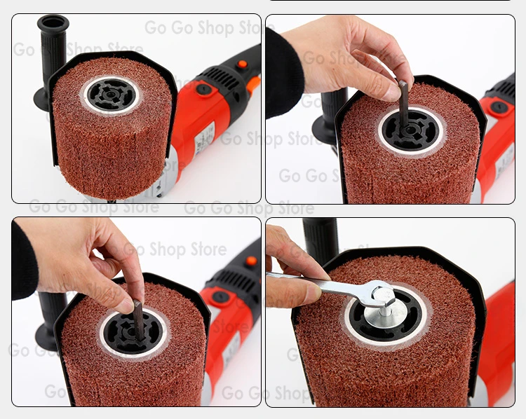 Wire Drawing Machine Small Handheld Electric Stainless Steel Plate Polishing and Grinding Machine Industrial Grade3200v