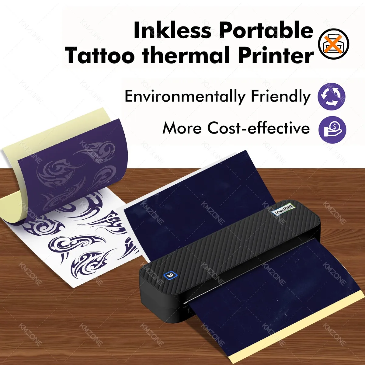 Portable A4 Thermal Printer Inkless Bluetooth Photo PDF Document Printer Memo Note Tattoo Print Wireless Tattoo Stencil Printer