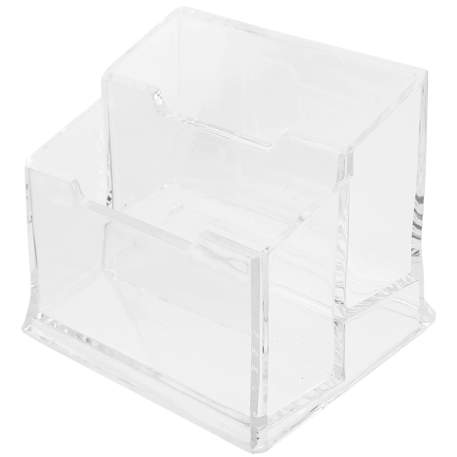 Business Holder Clear Plastic Stand For Desk Desktop Organizer Vertical Display Rack Storage Box Tabletop Card Holder