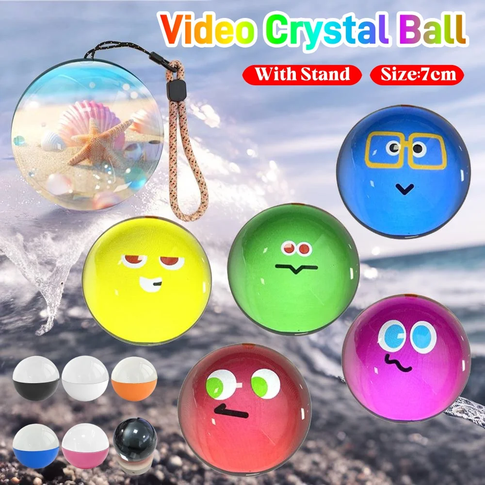 مشغل فيديو كرة كريستال ثلاثي الأبعاد، عرض الصوت والفيديو، كرة الذاكرة الإلكترونية، هدية عيد ميلاد تذكارية للعائلة والأصدقاء