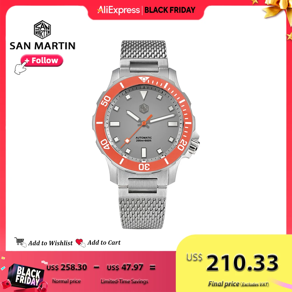 

San Martin Design 39,5 мм мужские дайверские часы NH35 механические мужские часы из нержавеющей стали миланский браслет водонепроницаемый 20 бар SN0085