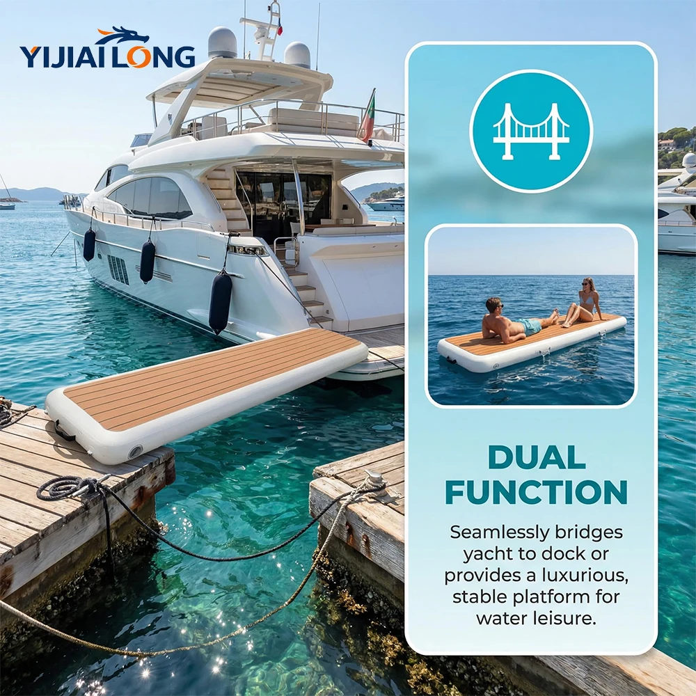 

Durable 2m Inflatable Walkway Dock - Portable Inflatable Gangway Platform for Yacht, Boat & Home Swimming Pool