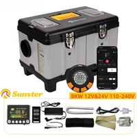 Sunster TB10PRO Diesel Air Heater 12V 24V 110-240V 8KW Parking Heater with Bluetooth APP and LCD Monitor for Car Homes Camper