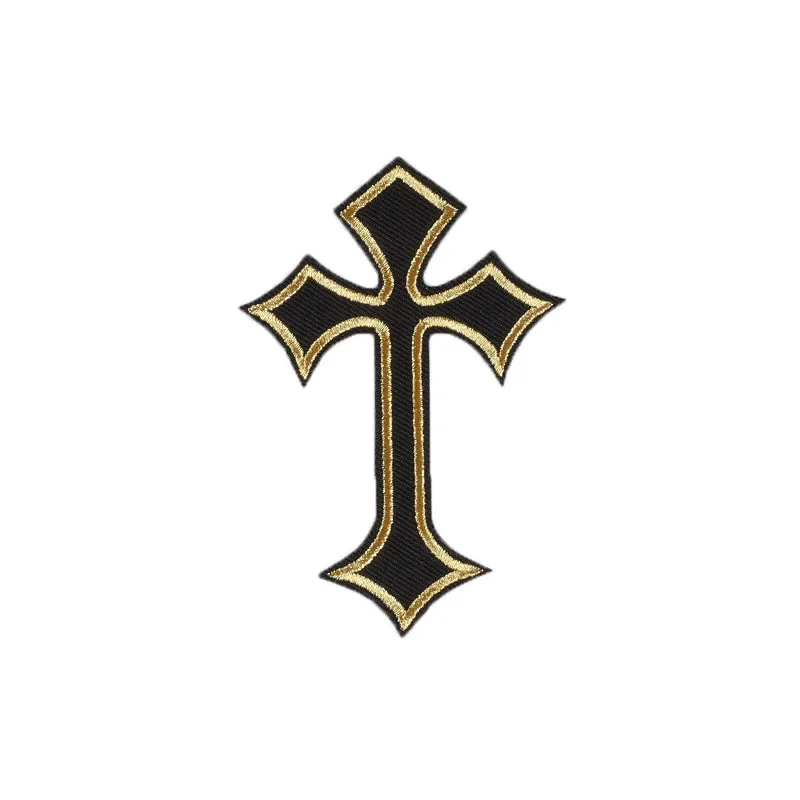 Colored Christian Cross Badges Embroidery Appliques Iron on Crucifix Patch Bible Emblem for Tees Caps DIY Clothing Accessories