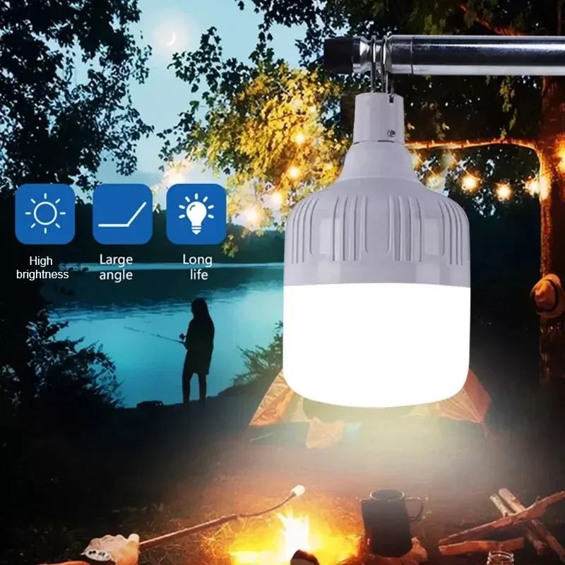 

Usb Rechargeable Led Bulb Portable Camping Light Bulb Emergency Lighting Flashlight Lights Outdoor Picnics Hanging Tent Light