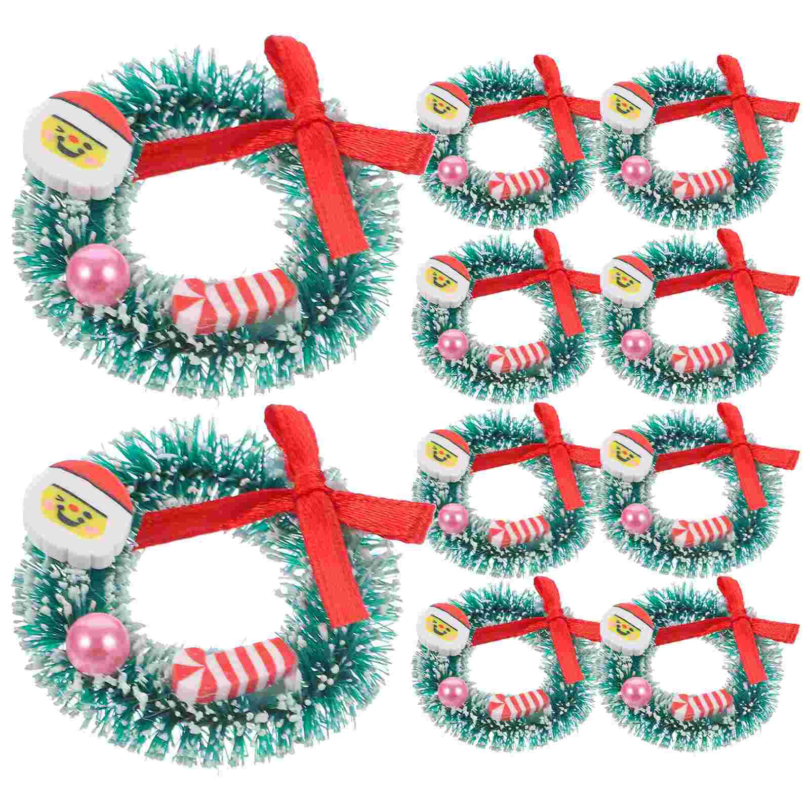 10 ชิ้นตกแต่งคริสต์มาส Garland หิมะภูมิทัศน์ Props Miniature Xmas ตุ๊กตาเครื่องประดับต้นไม้สําหรับห้องนอน
