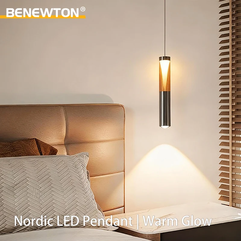 الحديثة الشمال قلادة Led ضوء غرفة المعيشة غرفة الطعام غرفة نوم دافئ أبيض معلق مصباح الأنابيب اسطوانة خط الثريا ديكور المنزل #1