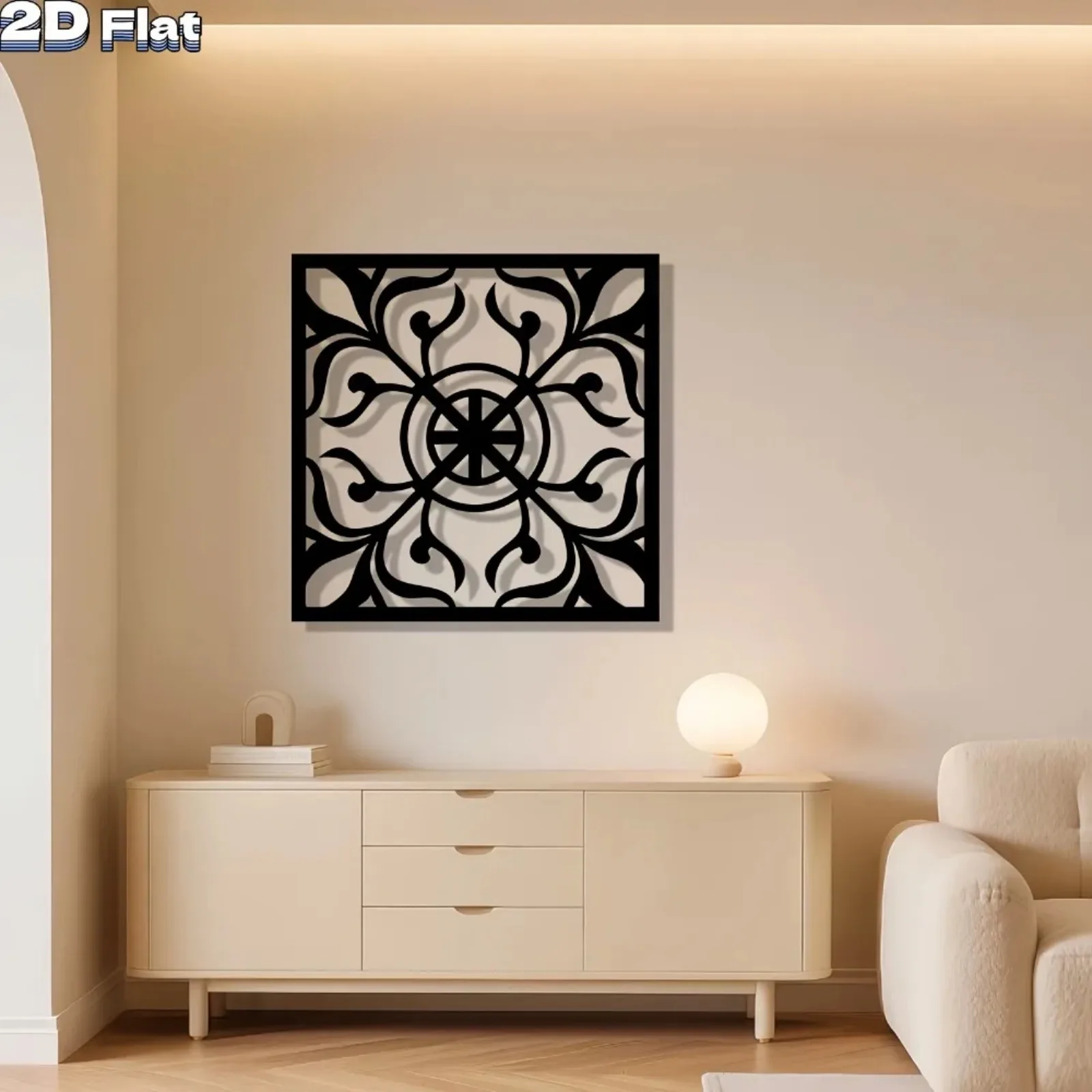 CIFBUY Iron Wall Art Rustproof Metal Mandala Mural Waterproof For Living Room Garden Indoor Outdoor Home Decor