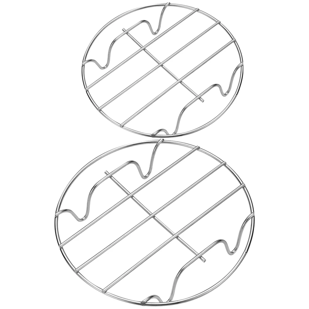 

2pcs Stainless Steel Steamed Steaming Rack Versatile Food Steamer Rack Kitchen Cookware Storage Egg Steam Stand Heat