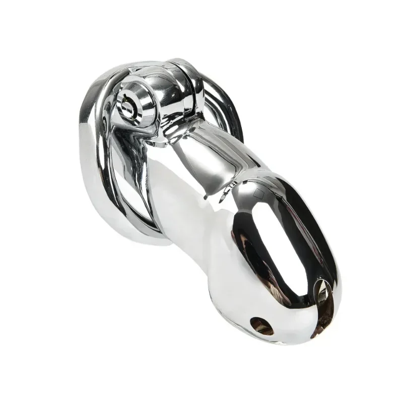 New Male Metal Clicking Penis Cage Lock Birdcage Chastity Cage Cock Ring  Restraints Escape Prevention Gay Sex Toy Sex Shop 18+