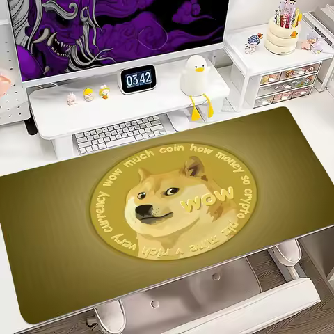 Dogecoin Mouse Pad 900x400MM Large Gaming Mousepad Keyboard Gamer Rubber Anti-wrinkle Anti-Slip Bottom Desk Mat