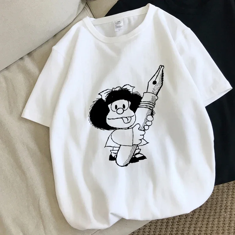 

Mafalda Cartoon Clothing Female Harajuku Streetwear Fashion Tops Tees Kawaii Graphic Short Sleeve Summer Women Cotton T-Shirt