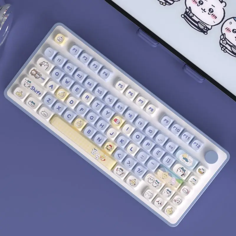 Cartoon Kawaii Keycap PBT Compatible with 68/75/84/98/100/104 Sublimation Process No Oil Wear-resistant Good Quality Chiikawa