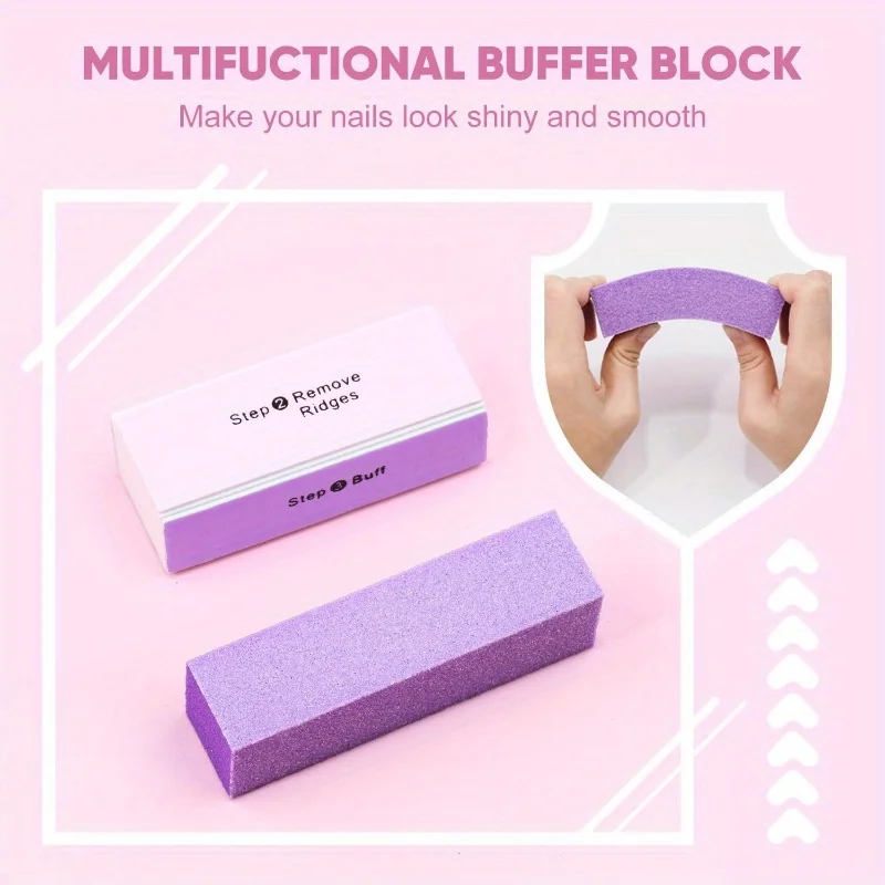 15 stks/partij Nail Art 100/180 Grit Buffer Spons Blok Borstel Nagelschaartje Kit Met Cuticle Nipper Pushers Manicure Gel Polish tool