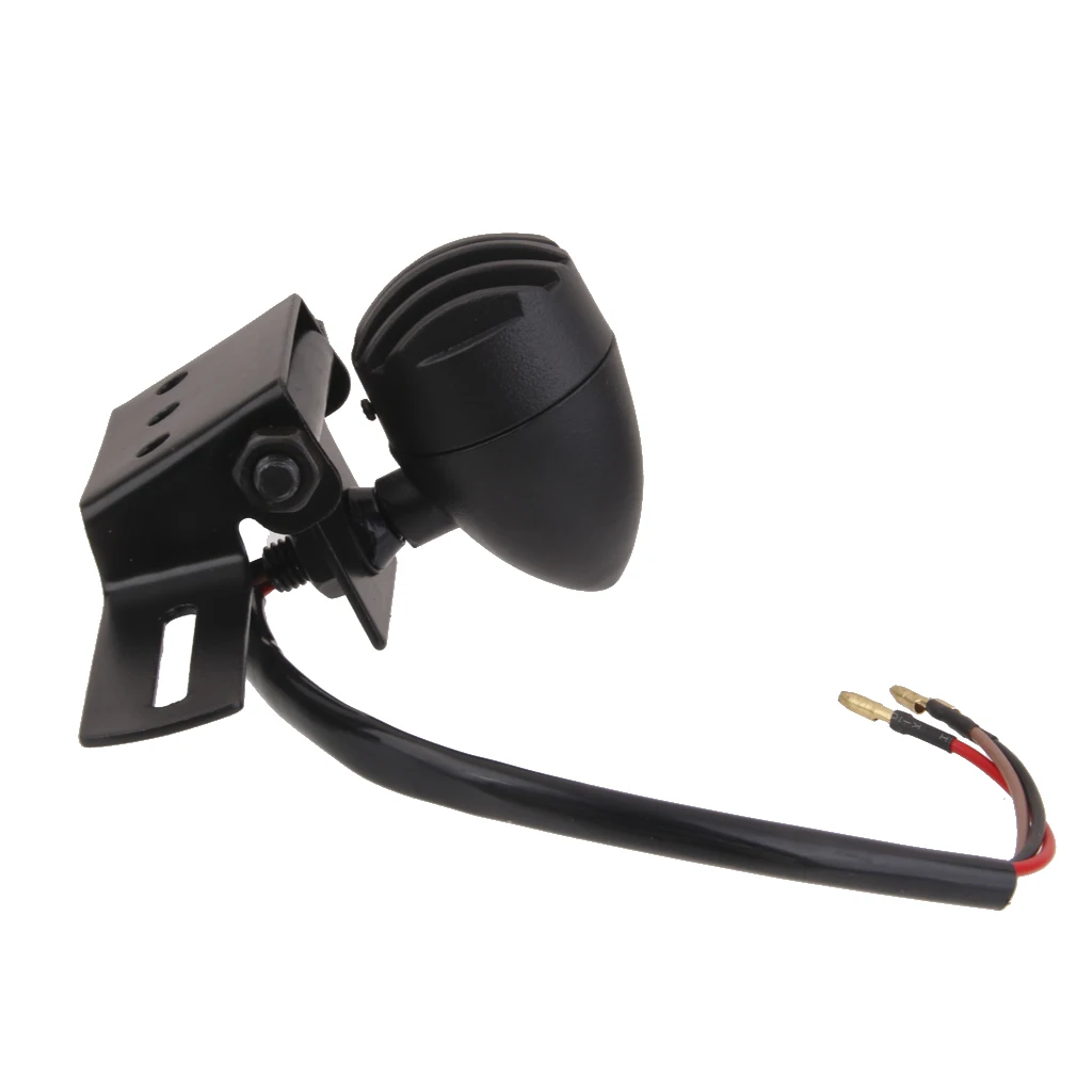 Custom Motorcycle Rear Tail Light Red Lens Stop Brake Running Light with License Plate Mount Universal for Cafe Racer