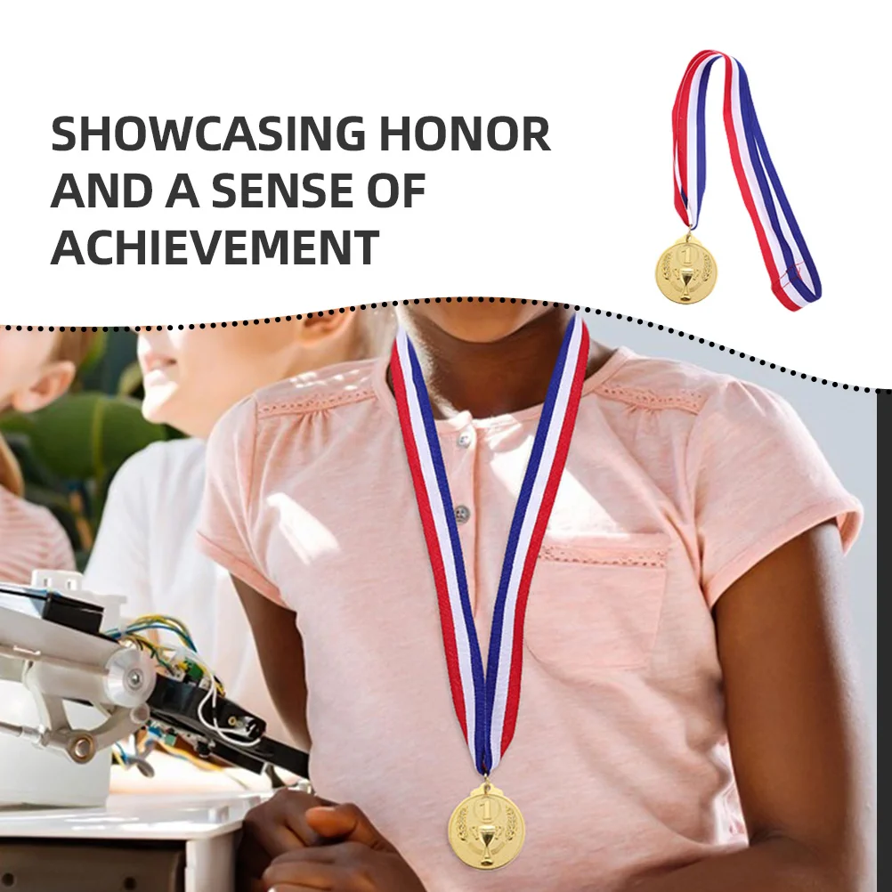 

8pcs Mini Trophy Medals Zinc Alloy Cloth Sports Awards Championship Party Favors Durable Wheat Ear Design for Ceremony