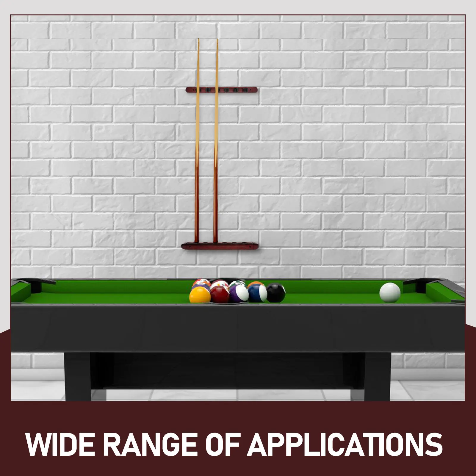 2pcs Solid Wood Billiard Rack Wall Mount Stick Holder For 6 Cues Spacesaving Storage Home Professional Use Durable Wallmounted